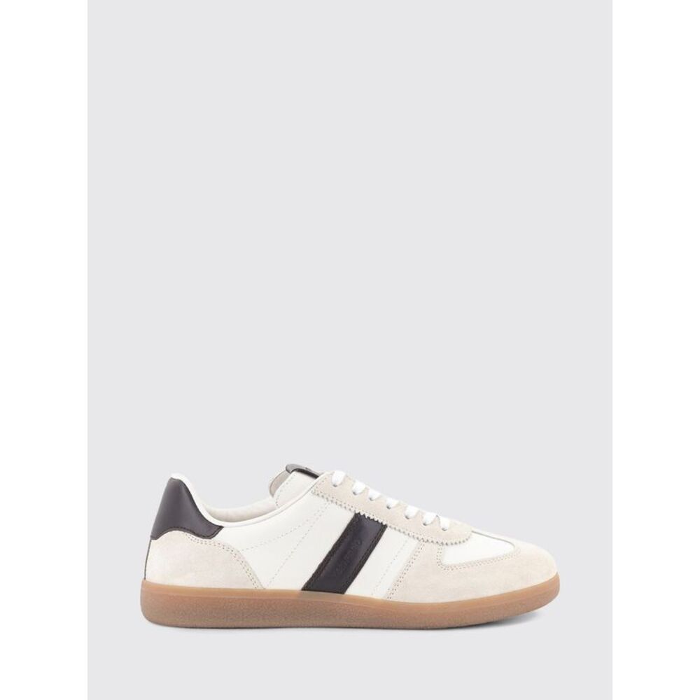Tom Ford Men Tom Ford Bicolour Low Top Trainers In Smooth And Suede Leather